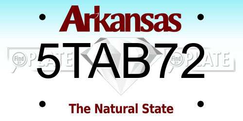 5TAB72 Arkansas License Plate