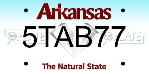 5TAB77 Arkansas License Plate