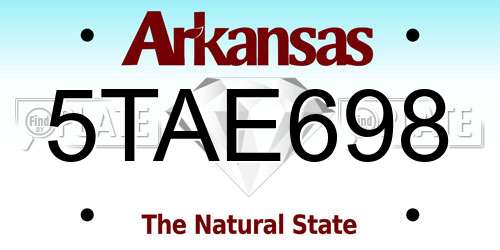 5TAE698 Arkansas License Plate