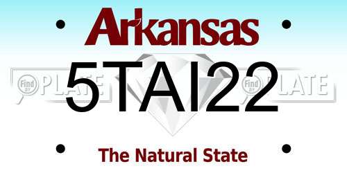5TAI22 Arkansas License Plate