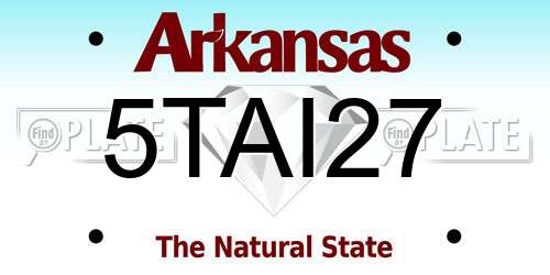 5TAI27 Arkansas License Plate