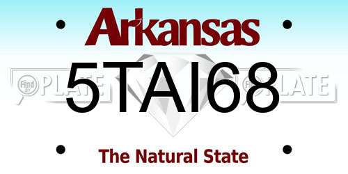 5TAI68 Arkansas License Plate