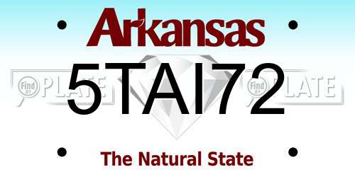 5TAI72 Arkansas License Plate