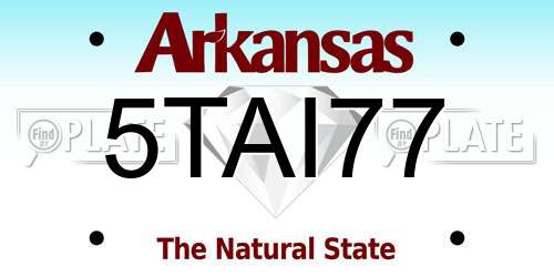 5TAI77 Arkansas License Plate