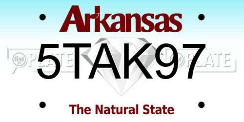 5TAK97 Arkansas License Plate