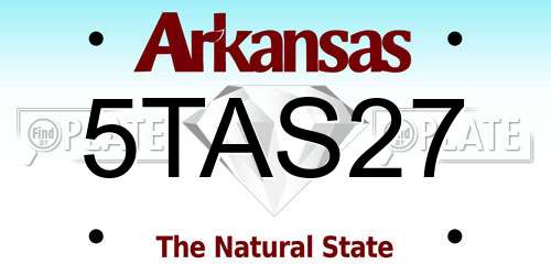 5TAS27 Arkansas License Plate