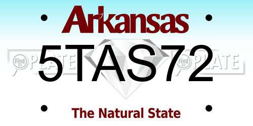 5TAS72 Arkansas License Plate