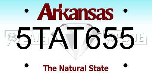 5TAT655 Arkansas License Plate