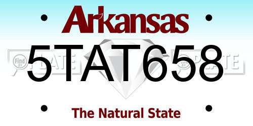 5TAT658 Arkansas License Plate