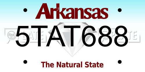 5TAT688 Arkansas License Plate
