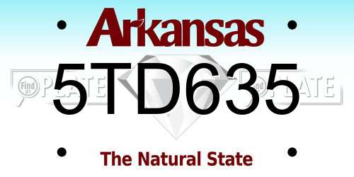 5TD635 Arkansas License Plate
