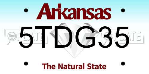 5TDG35 Arkansas License Plate