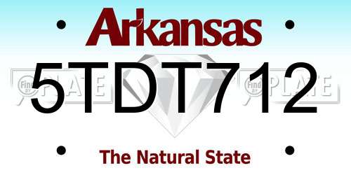 5TDT712 Arkansas License Plate