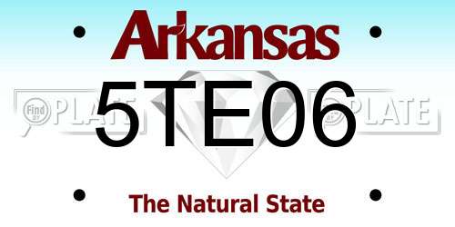 5TE06 Arkansas License Plate
