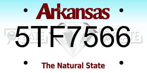 5TF7566 Arkansas License Plate