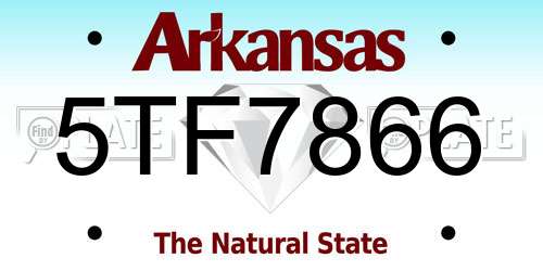 5TF7866 Arkansas License Plate