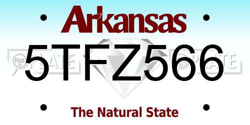 5TFZ566 Arkansas License Plate