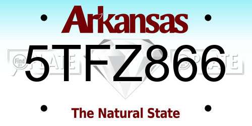5TFZ866 Arkansas License Plate