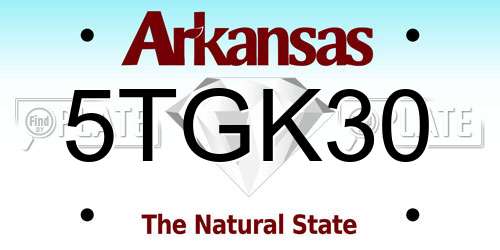 5TGK30 Arkansas License Plate