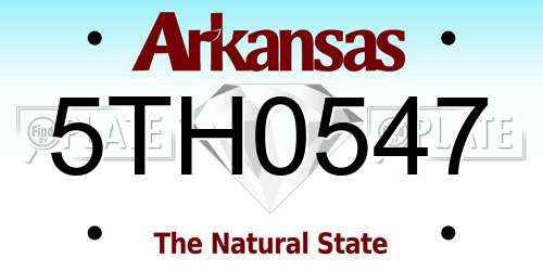 5TH0547 Arkansas License Plate
