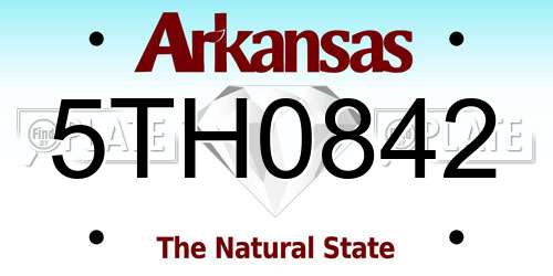 5TH0842 Arkansas License Plate