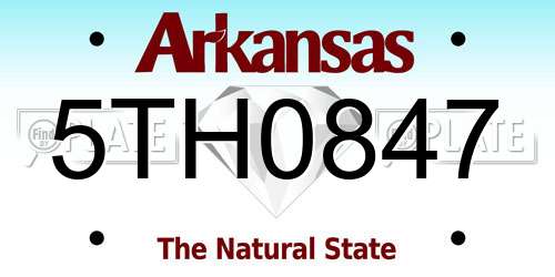 5TH0847 Arkansas License Plate