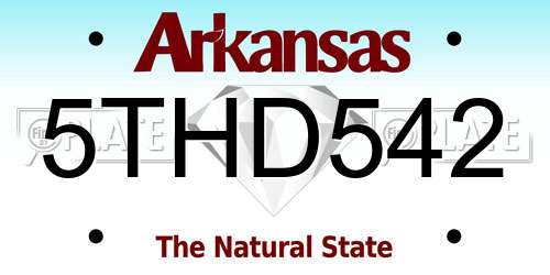 5THD542 Arkansas License Plate
