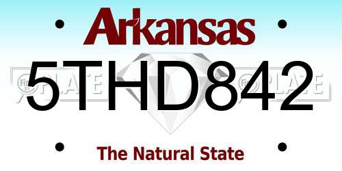 5THD842 Arkansas License Plate