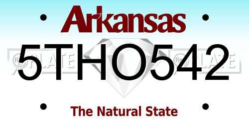 5THO542 Arkansas License Plate