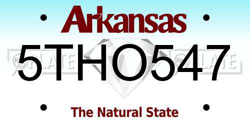 5THO547 Arkansas License Plate