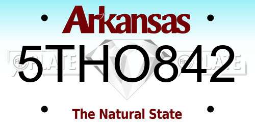 5THO842 Arkansas License Plate
