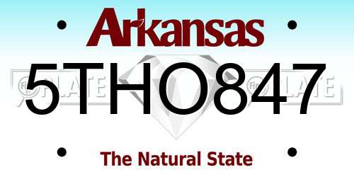 5THO847 Arkansas License Plate