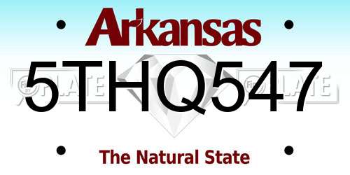 5THQ547 Arkansas License Plate
