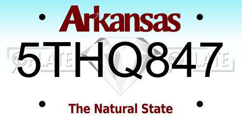 5THQ847 Arkansas License Plate