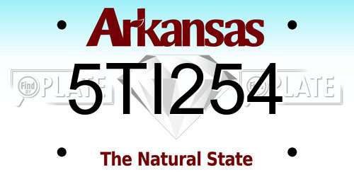5TI254 Arkansas License Plate
