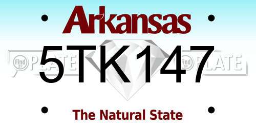 5TK147 Arkansas License Plate
