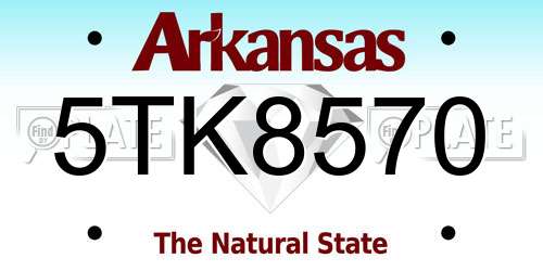 5TK8570 Arkansas License Plate
