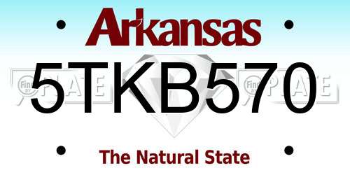 5TKB570 Arkansas License Plate