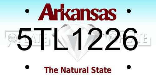 5TL1226 Arkansas License Plate