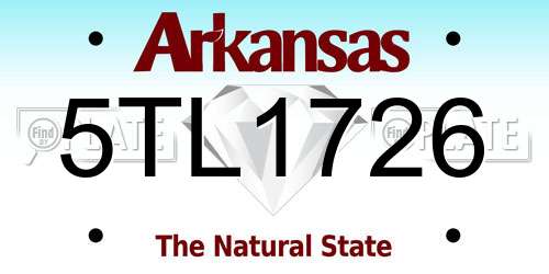 5TL1726 Arkansas License Plate