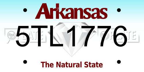 5TL1776 Arkansas License Plate