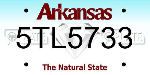 5TL5733 Arkansas License Plate
