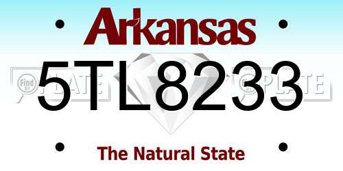 5TL8233 Arkansas License Plate