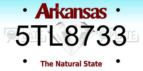 5TL8733 Arkansas License Plate