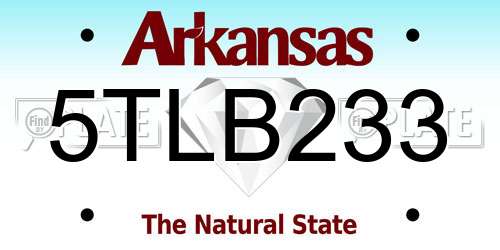 5TLB233 Arkansas License Plate