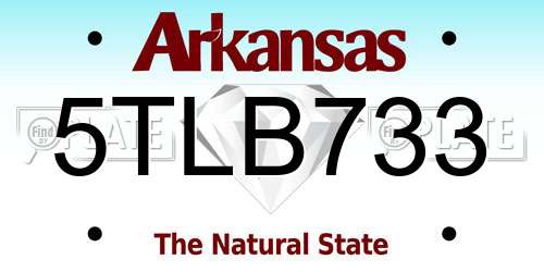 5TLB733 Arkansas License Plate