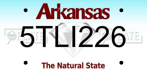 5TLI226 Arkansas License Plate