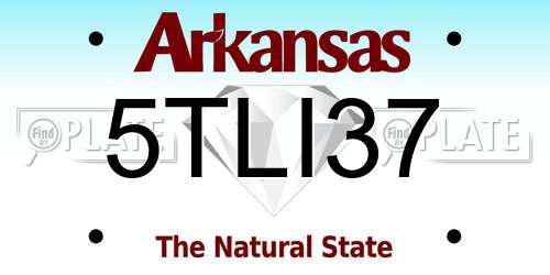 5TLI37 Arkansas License Plate