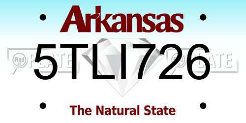 5TLI726 Arkansas License Plate