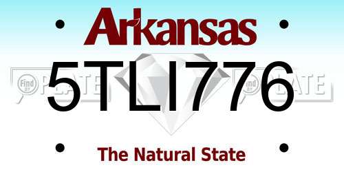 5TLI776 Arkansas License Plate
